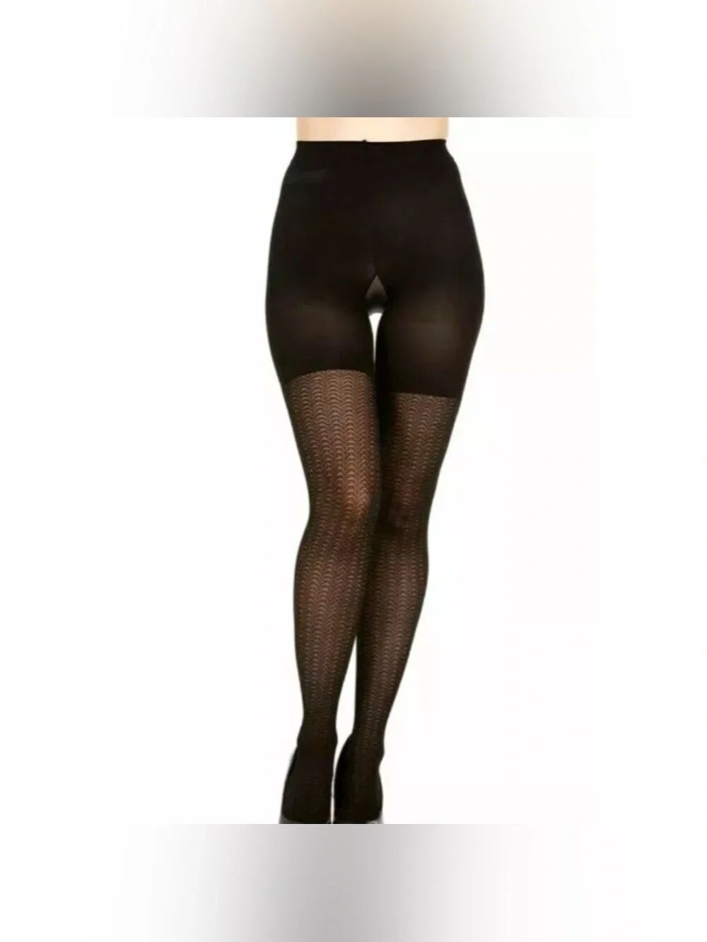 NWT-Classic Black Wishbone Sheer Shaping Tights Assets by Spanx Sz 1 (95-125lbs)